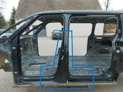 VW T5 T6 Original Schweller mit Säule Links, Originalaufnahme 2 für T6, T5