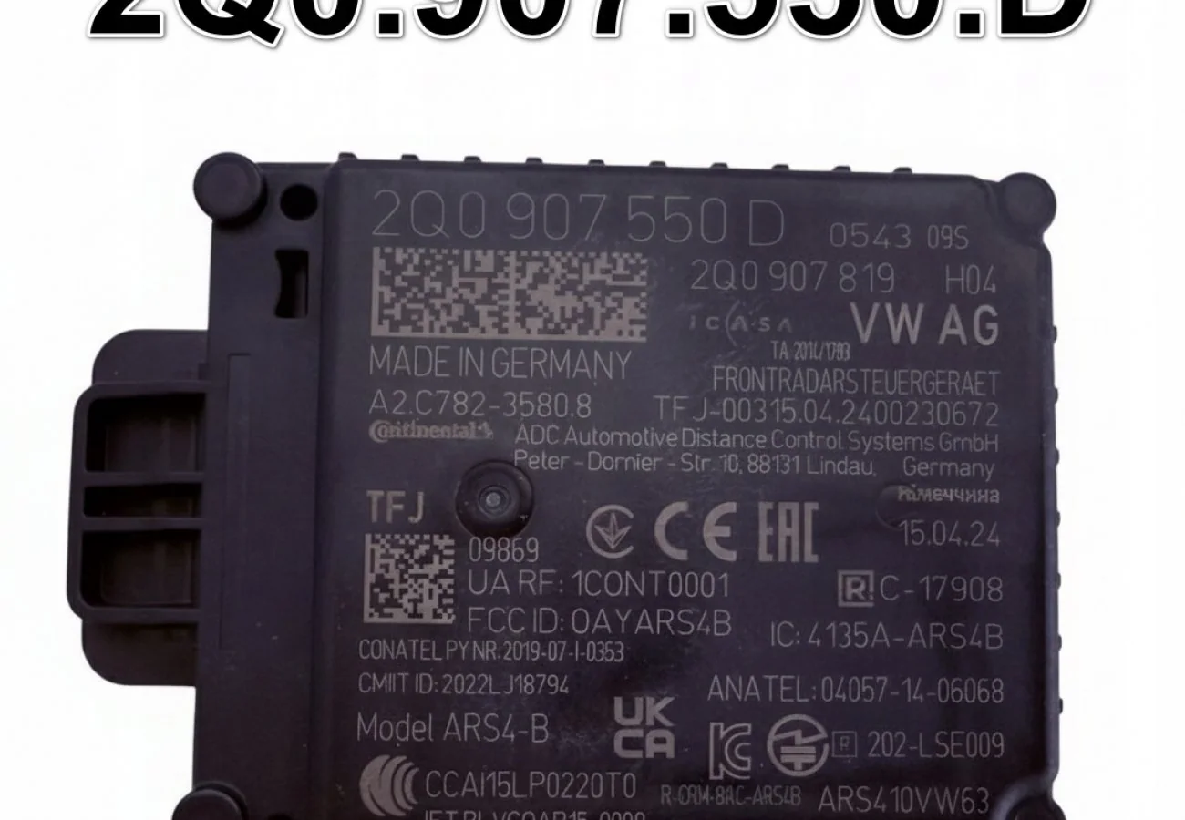 ACC Radar Sensor 2Q0907550D 2Q0907819 Audi VW Seat Skoda Original